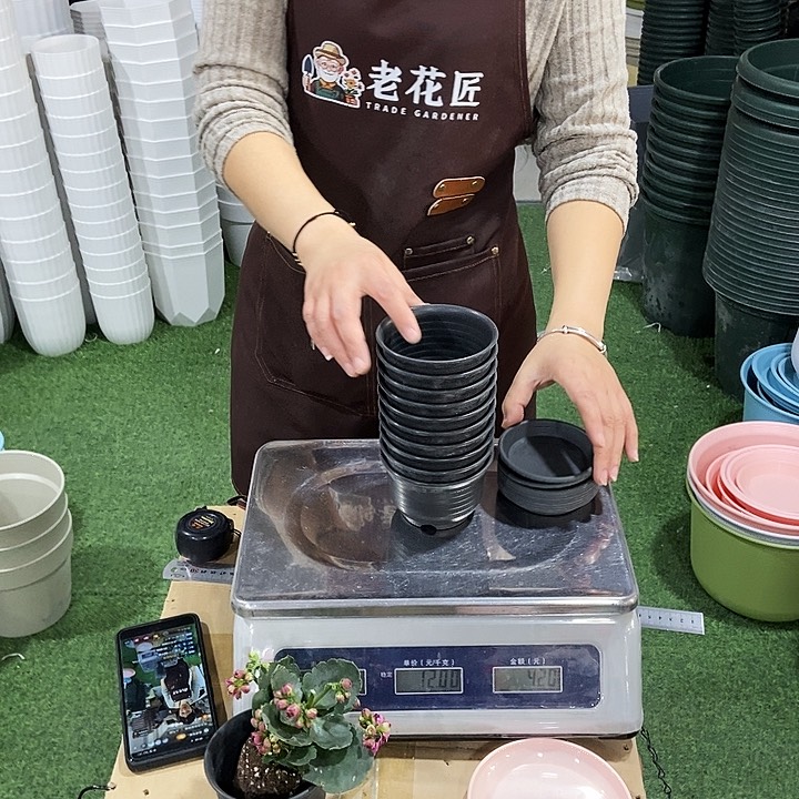 矮陶口9.5高7黑色带拖10只