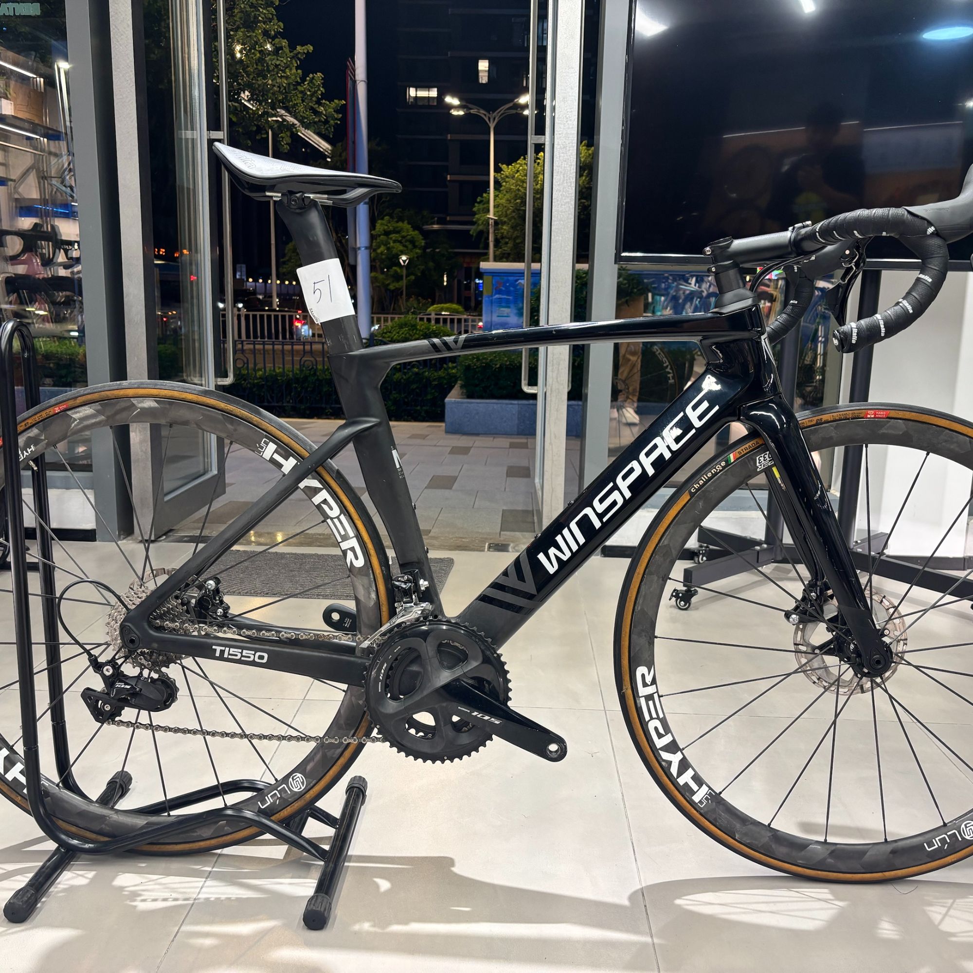  【51号试骑车】t1550黑白m码 7020大套 无极23碳轮33框高 分体把
