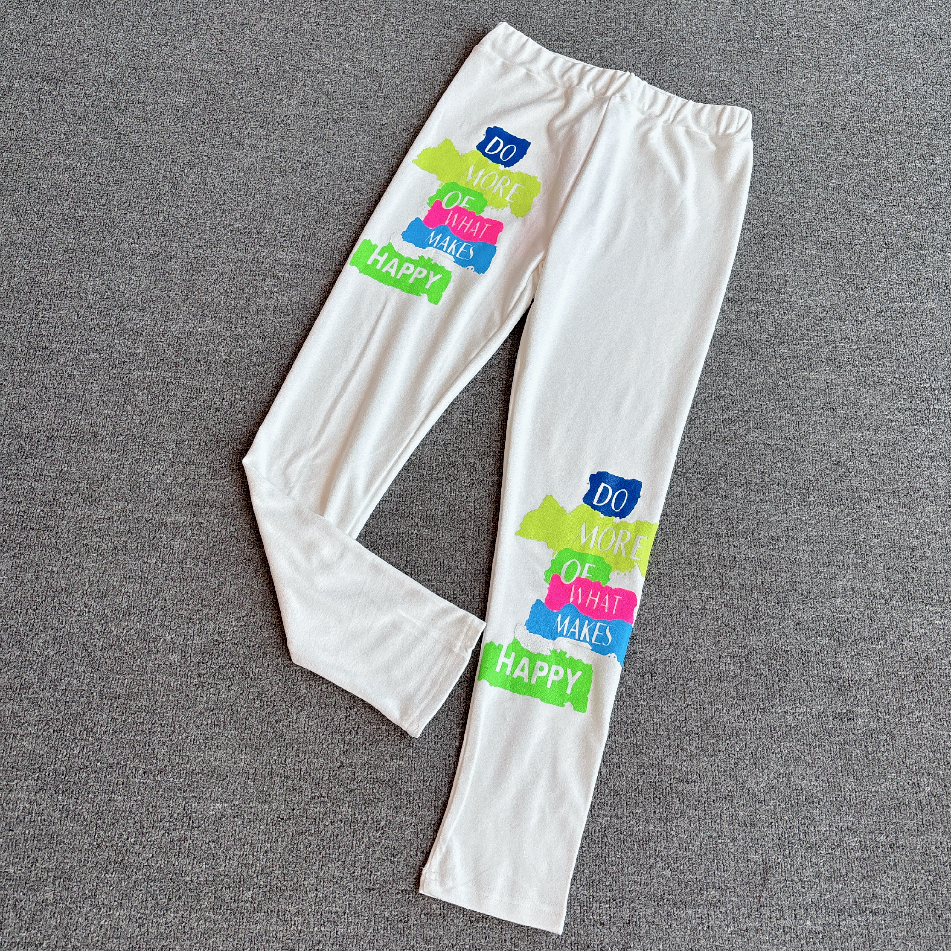 F0674秋冬定制款弹力磨毛荧光字母打底裤