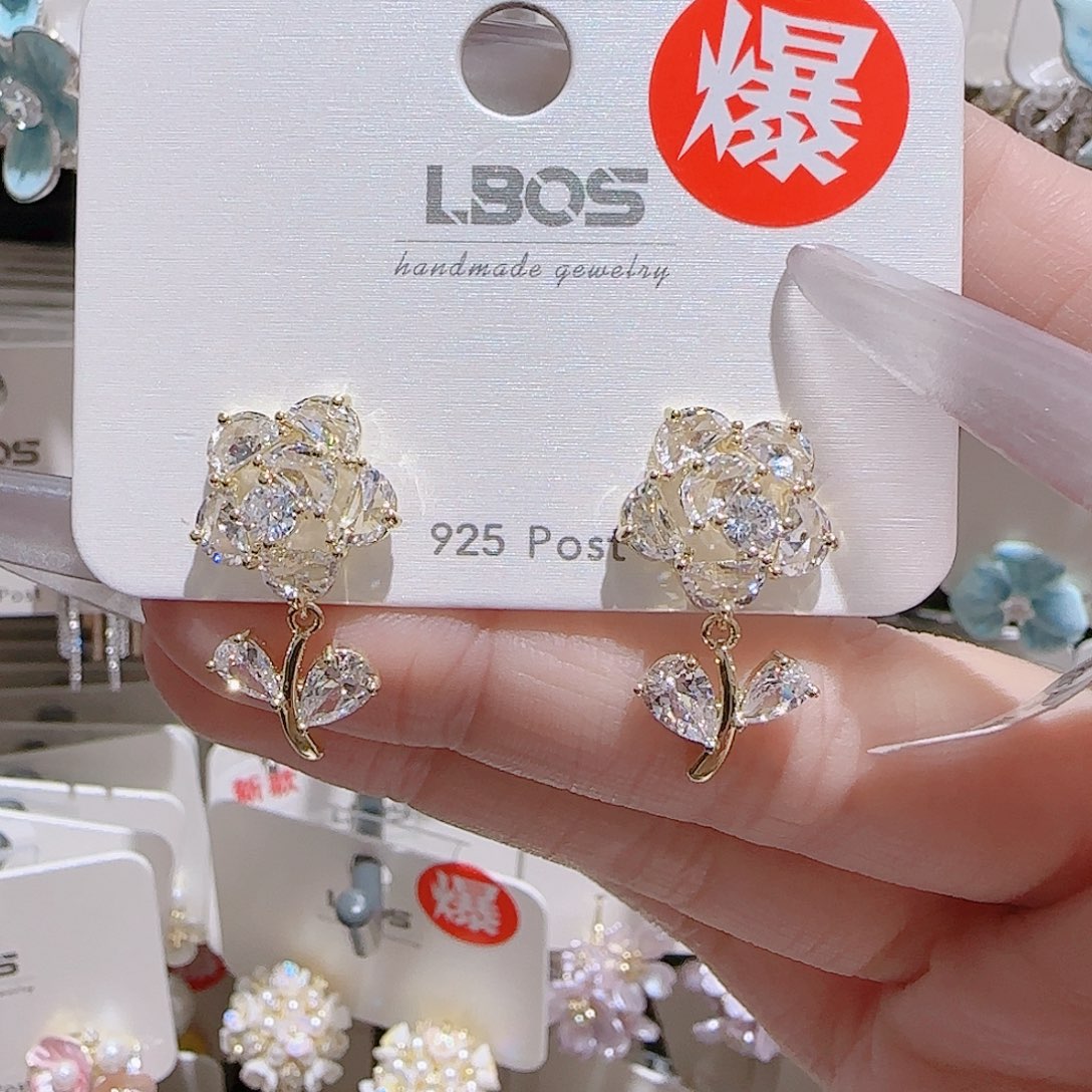 锆石铜合金925银耳环