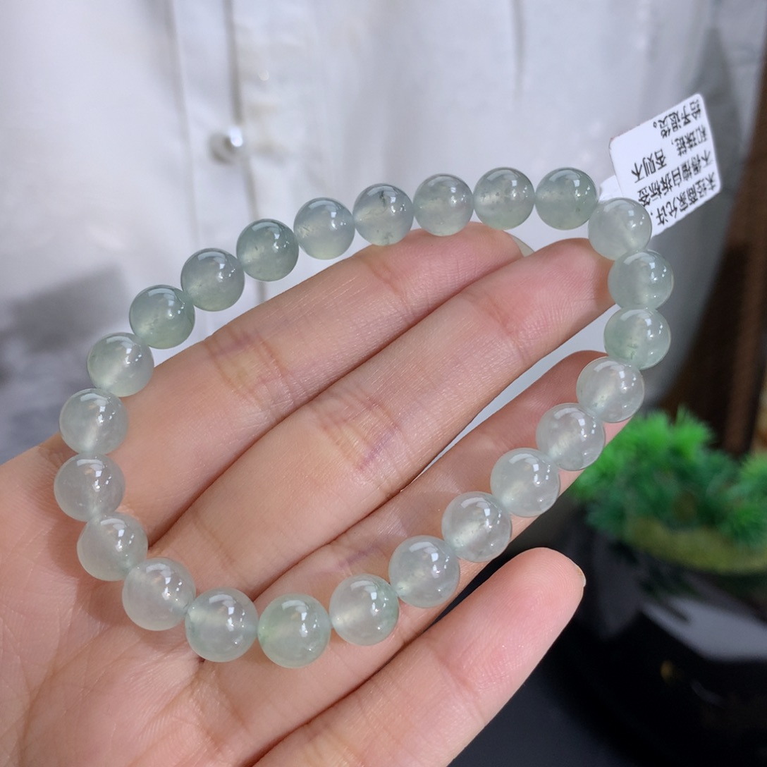 未镶嵌手串翡翠卡8.0冰种晴水底