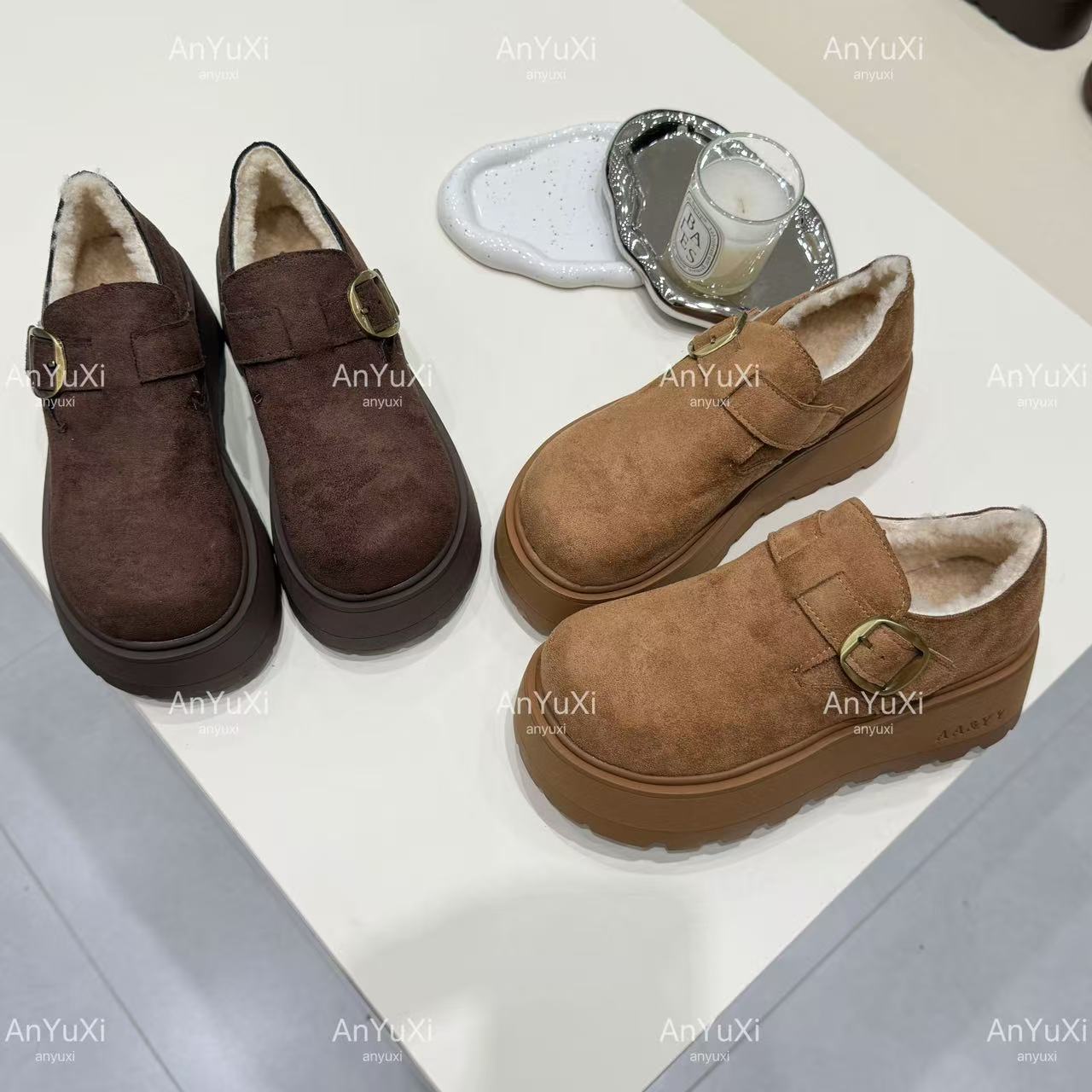 “矮子乐”增高5.5cm加羊圈毛勃肯鞋&安妤皙A6672【D19】