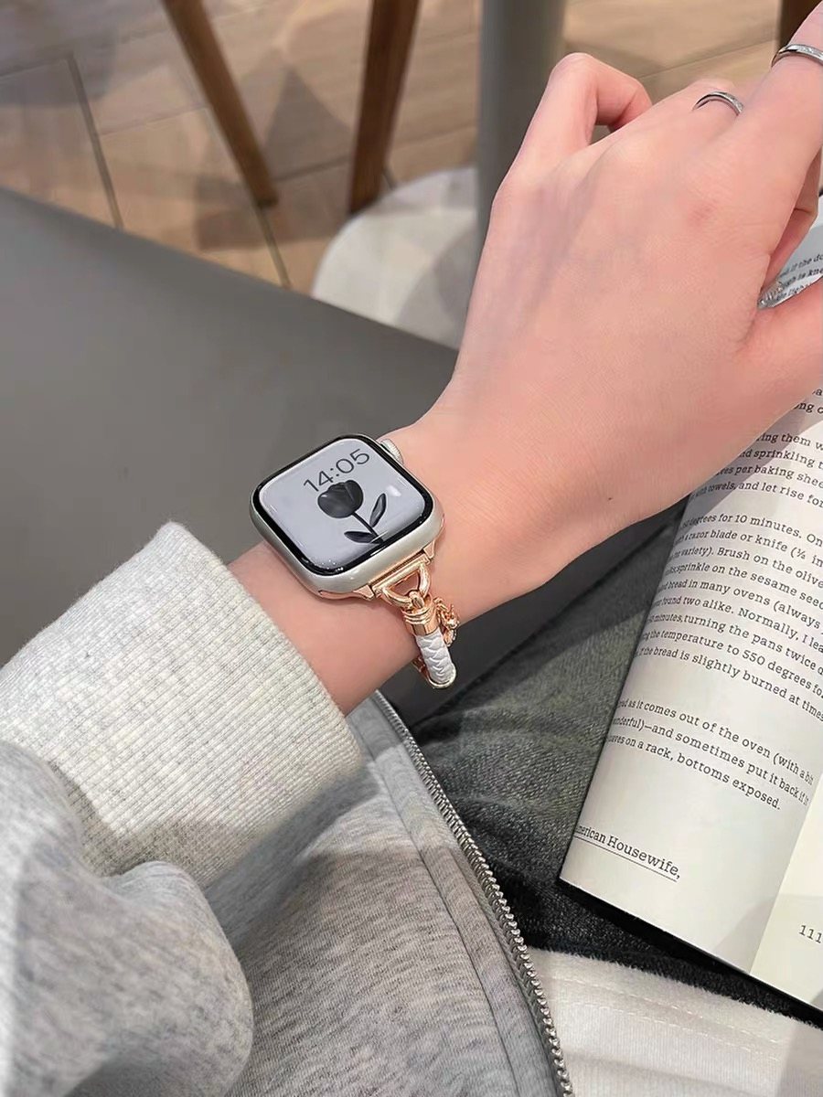 小香风圆绳金属表带适用applewatch10苹果手表s9代iwatch87se时尚