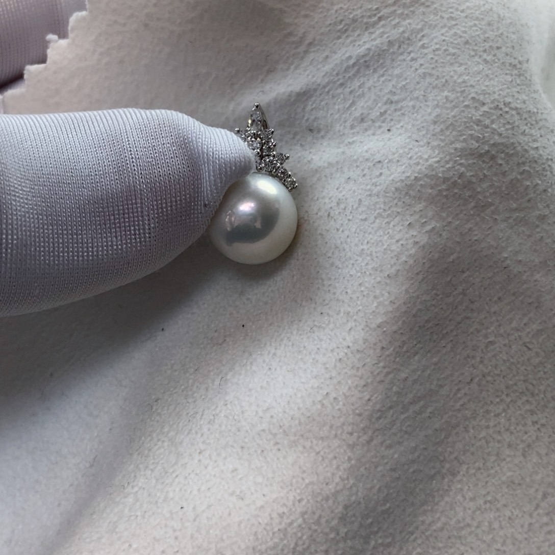 75拍两份淡水珍珠银S925镶嵌10-11