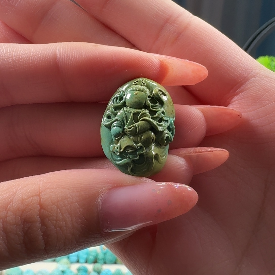 绿松石未镶嵌吊坠(不含链)观音无相