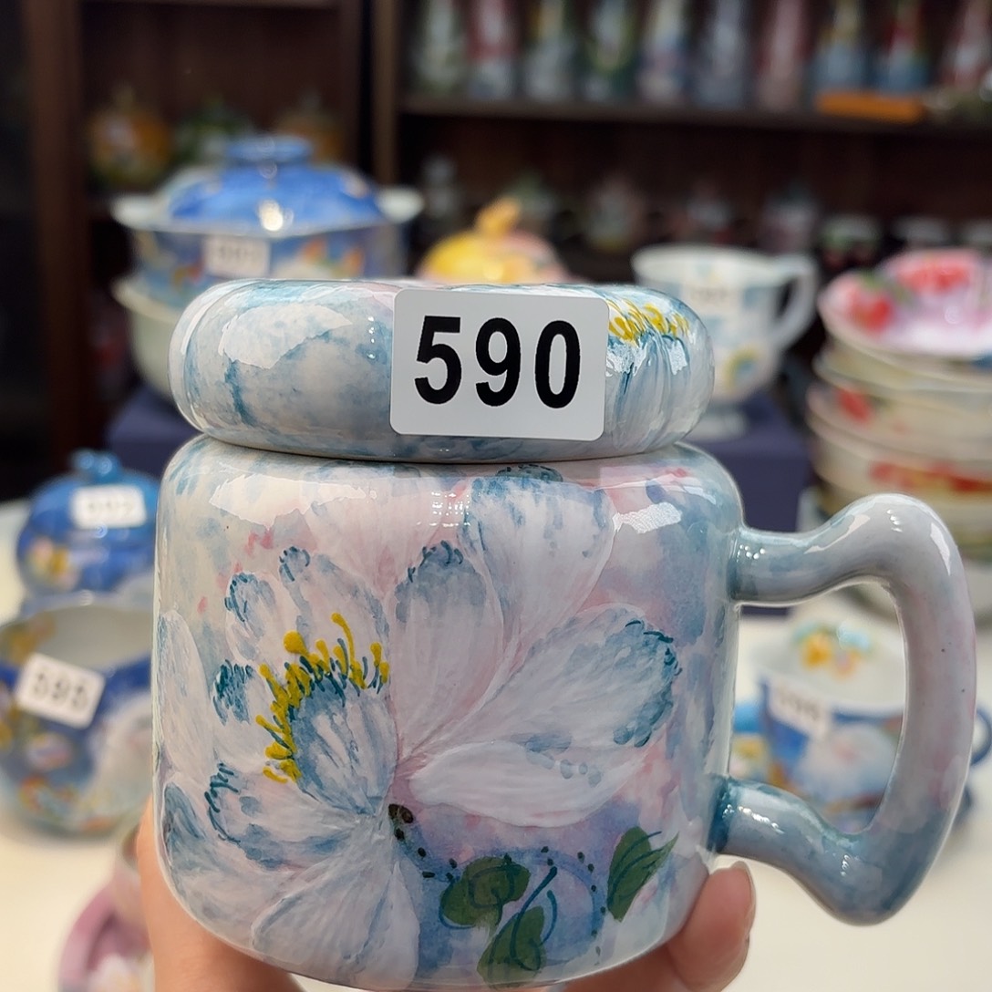 瓷片景德镇手绘高温釉下彩陶瓷茶具