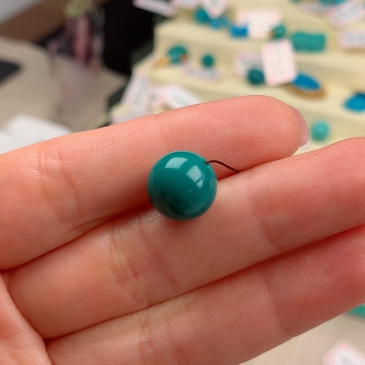 【闪购商品】绿松石直径11mm未镶嵌猫**咪