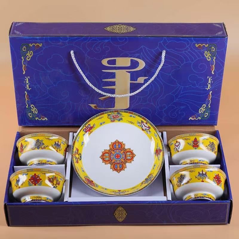 天路蒙餐蒙古元素民族风礼盒碗套盒内蒙古特产旅游纪念品草原