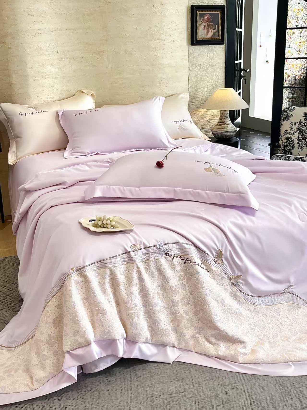 【金总严选】夏季新款凉感舒适柔软亲肤水洗夏被夏凉被四件套