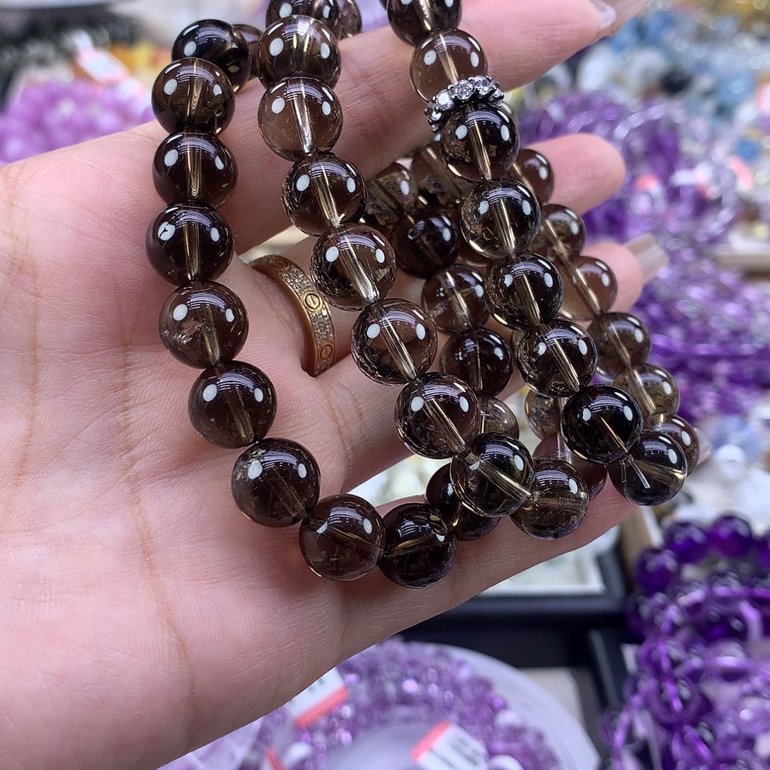 水晶手串未镶嵌茶晶10mm