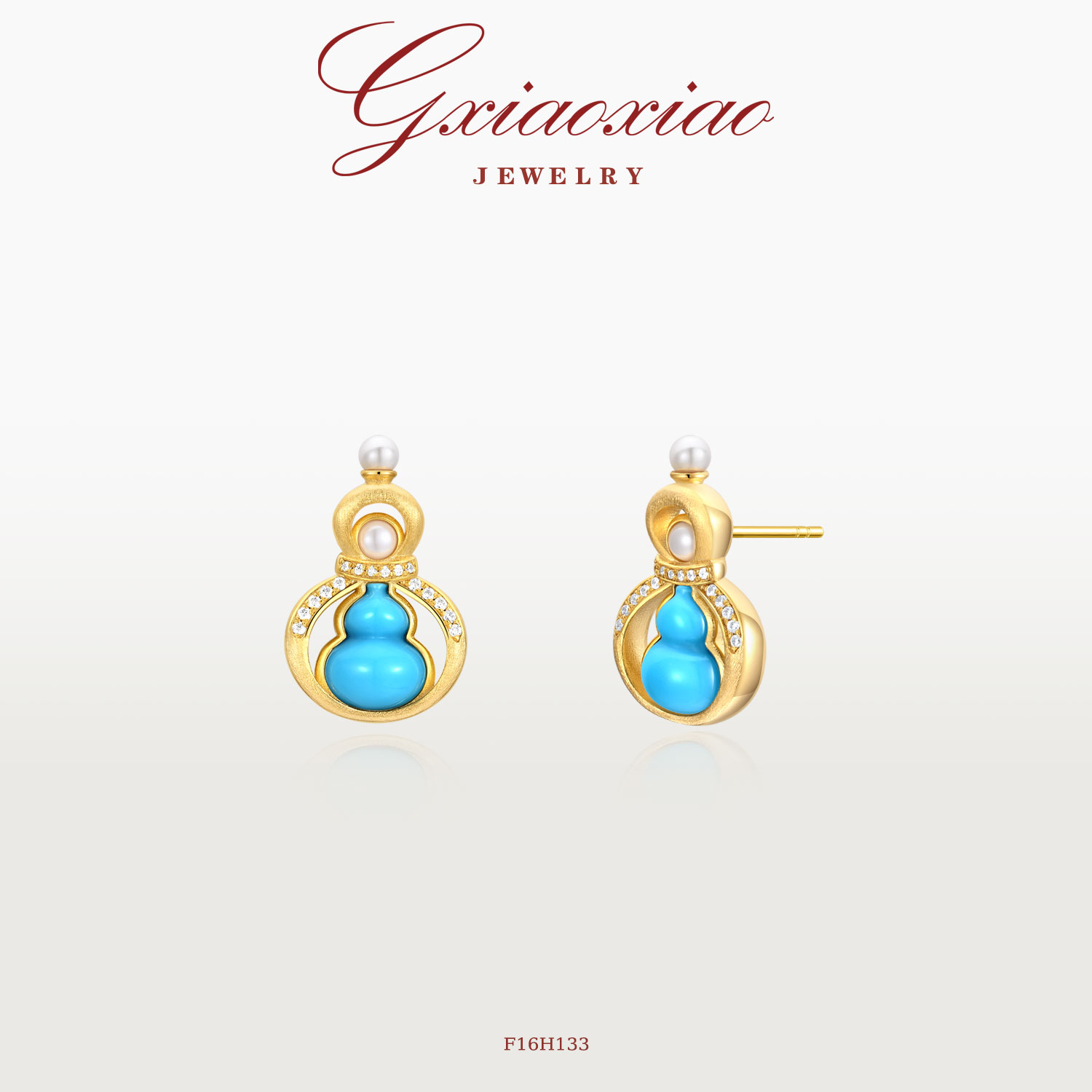 G XIAOXIAO 镀K 时尚高级感中式气质复古葫芦耳环 F16H133