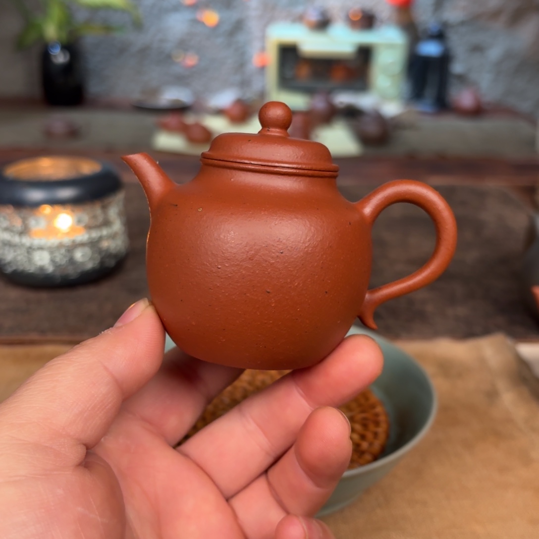 茶壶紫砂小品秋水壶100cc朱泥