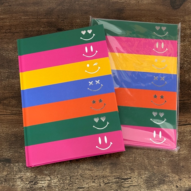 15*21.5cm  80张划线白色条纹表情本子