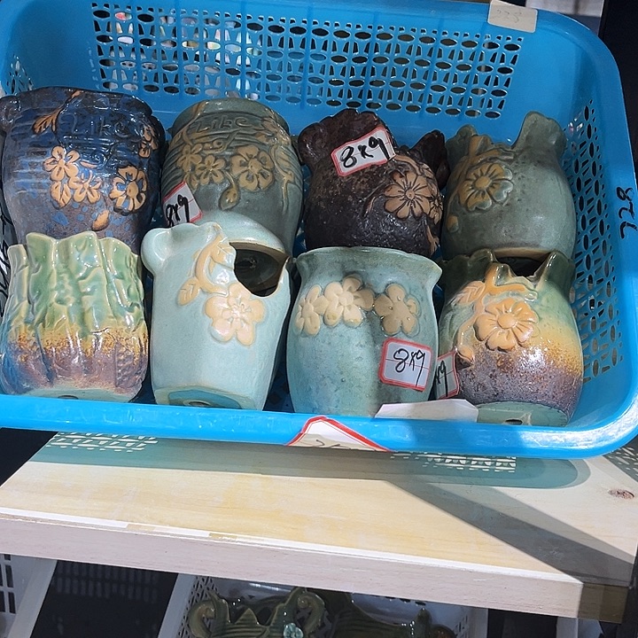 瓷片花盆多肉植物艺术品