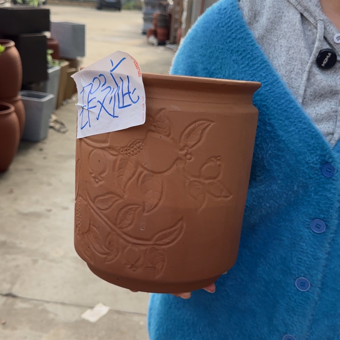 花盆紫砂口20高23宜兴紫砂瑕疵粗糙花泥