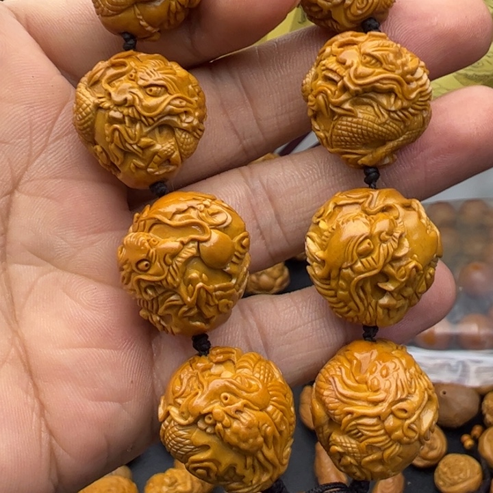 橄榄核手串/手链2.25纯手工九龙微红