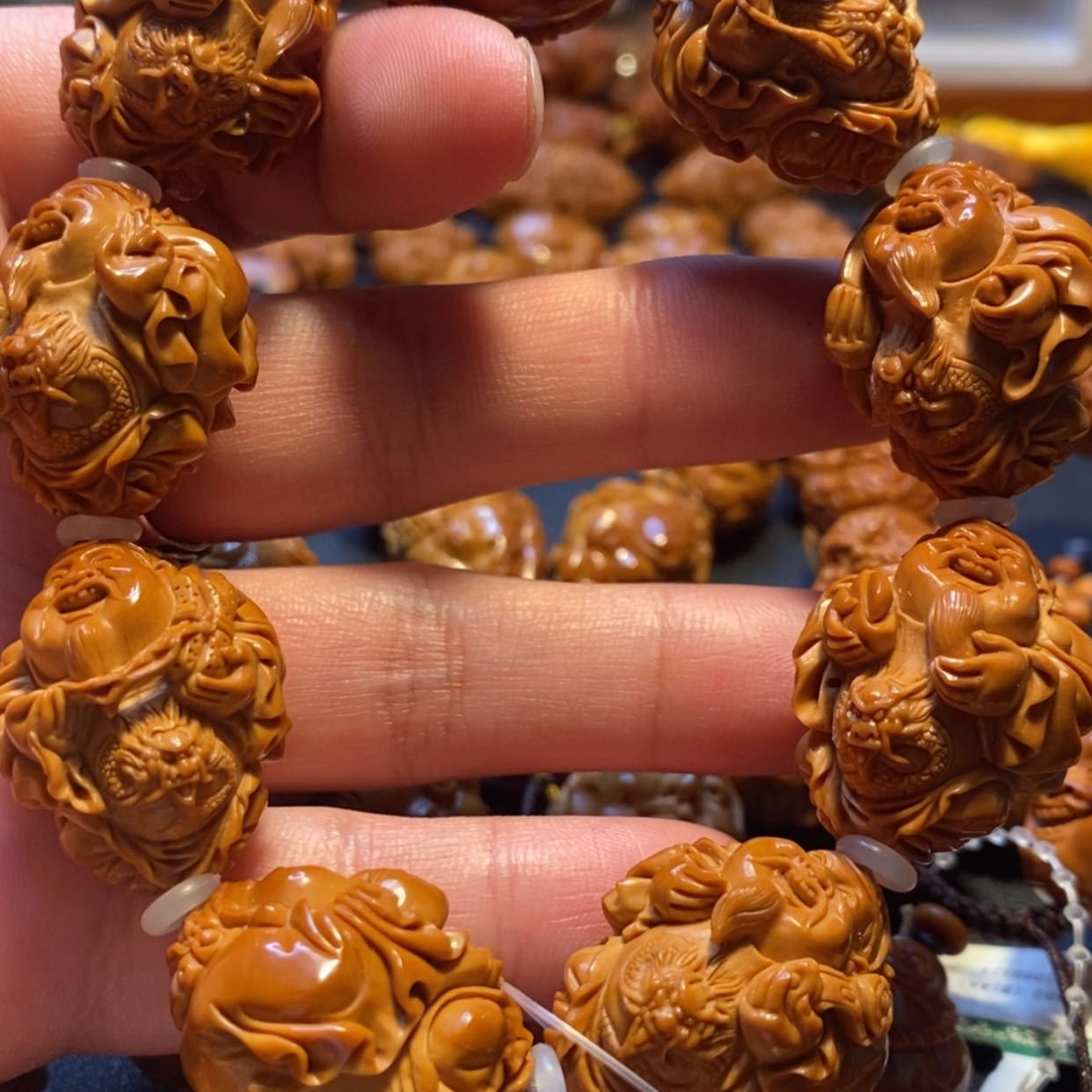 【闪购商品】橄榄核手串/手链苏工名家高货水晶核官帽八宝龙财