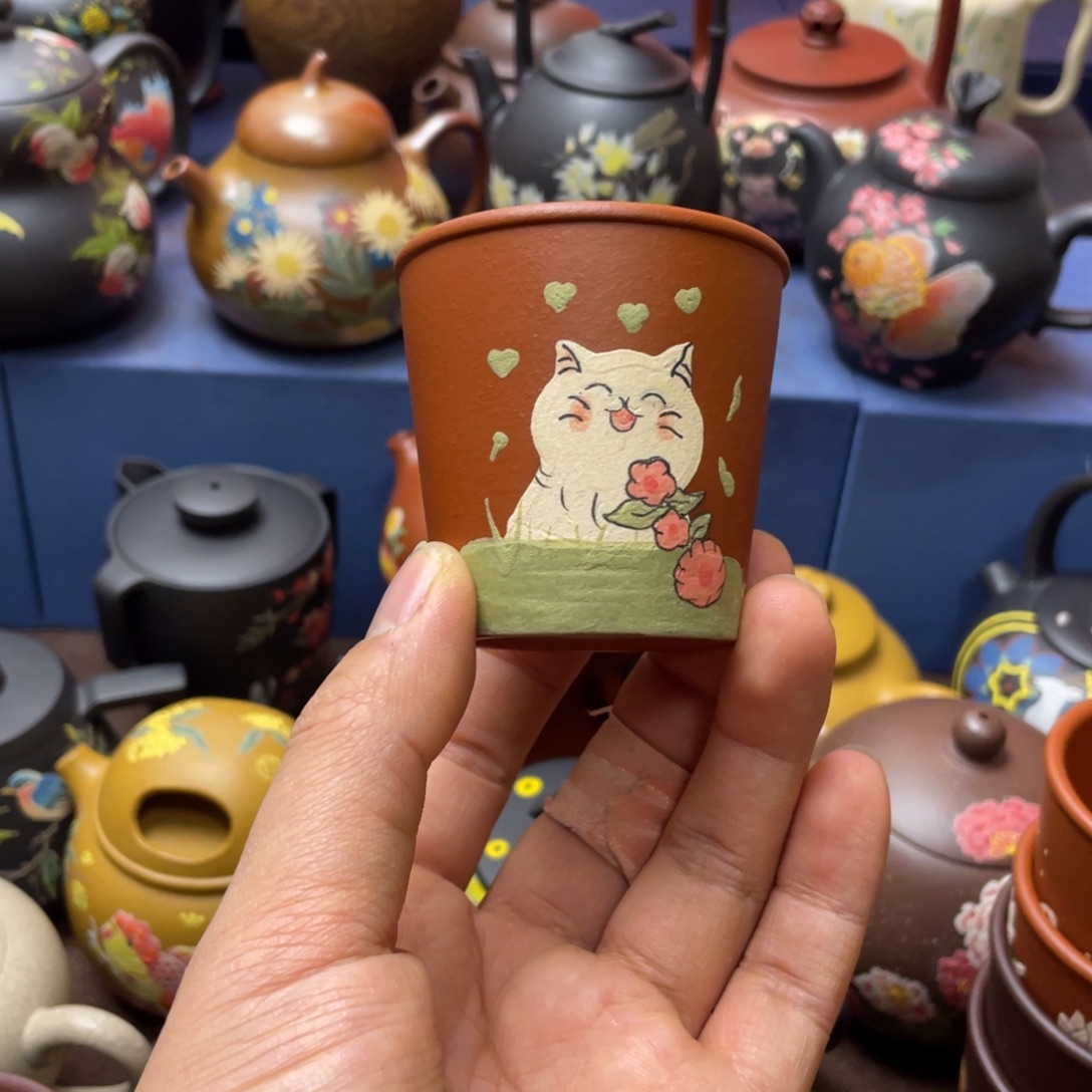 茶杯红泥紫砂主人杯80cc