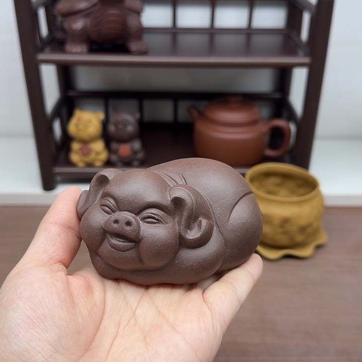 茶案紫泥猪猪茶宠