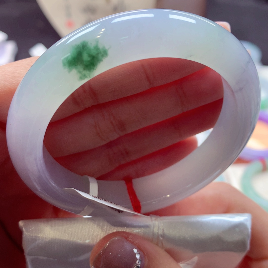 翡翠手镯未镶嵌50正圈77