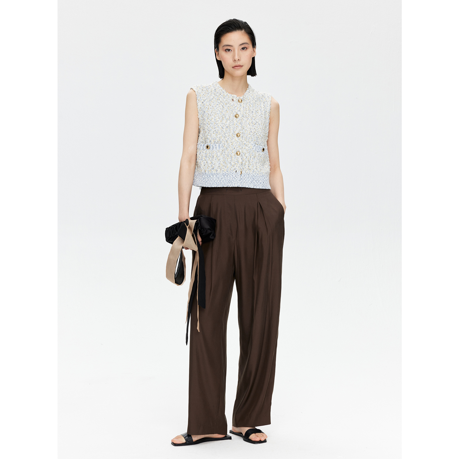 MARIUS“小氧吧”進口Cupro铜氨纤维VTG复古休闲阔腿空气裤运动款