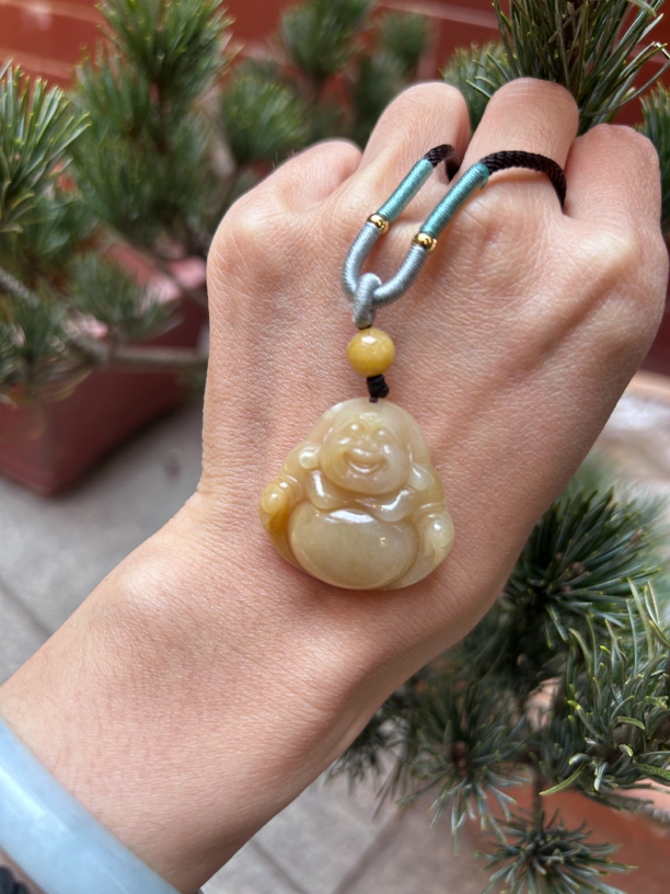 天然翡翠黄翡翠佛公