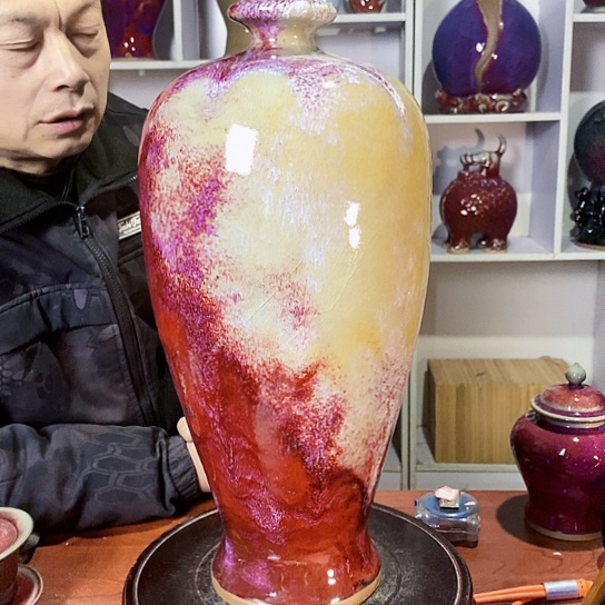 摆件霸*尚峰钧窑作品梅瓶
