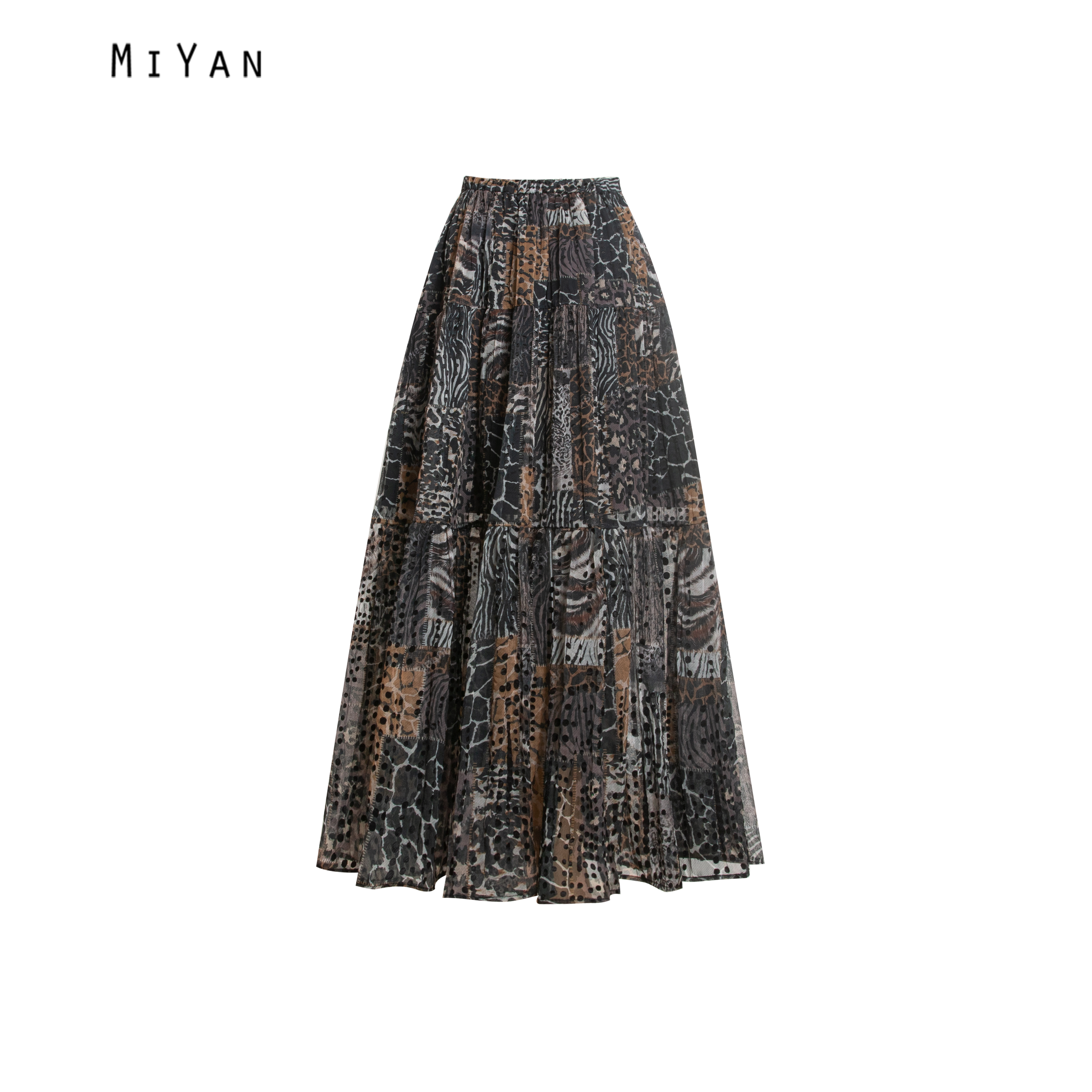 2025夏季女士半身裙新款优雅气质长裙有内衬90斤穿到豹纹140斤