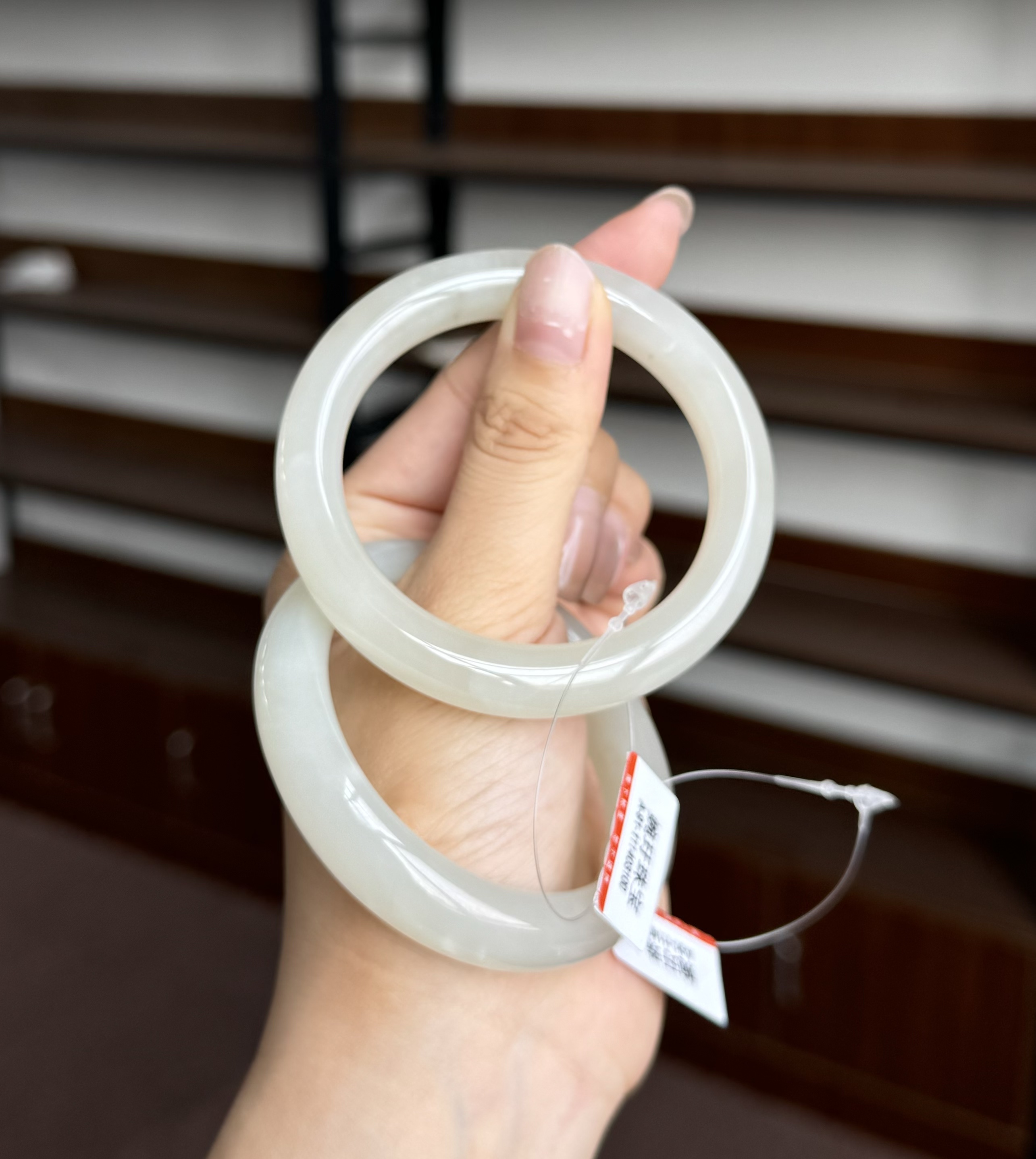 老坑料冰羊脂微糖花· 和田玉手镯(多样性发其一)