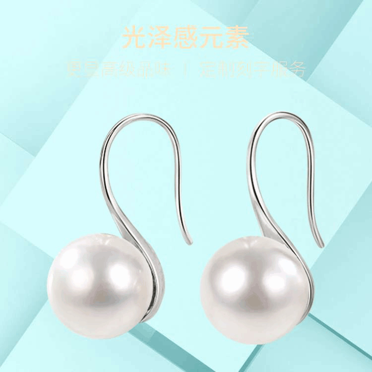 925银耳饰 高跟鞋款耳钩正圆时尚简约10mm气质轻奢百搭