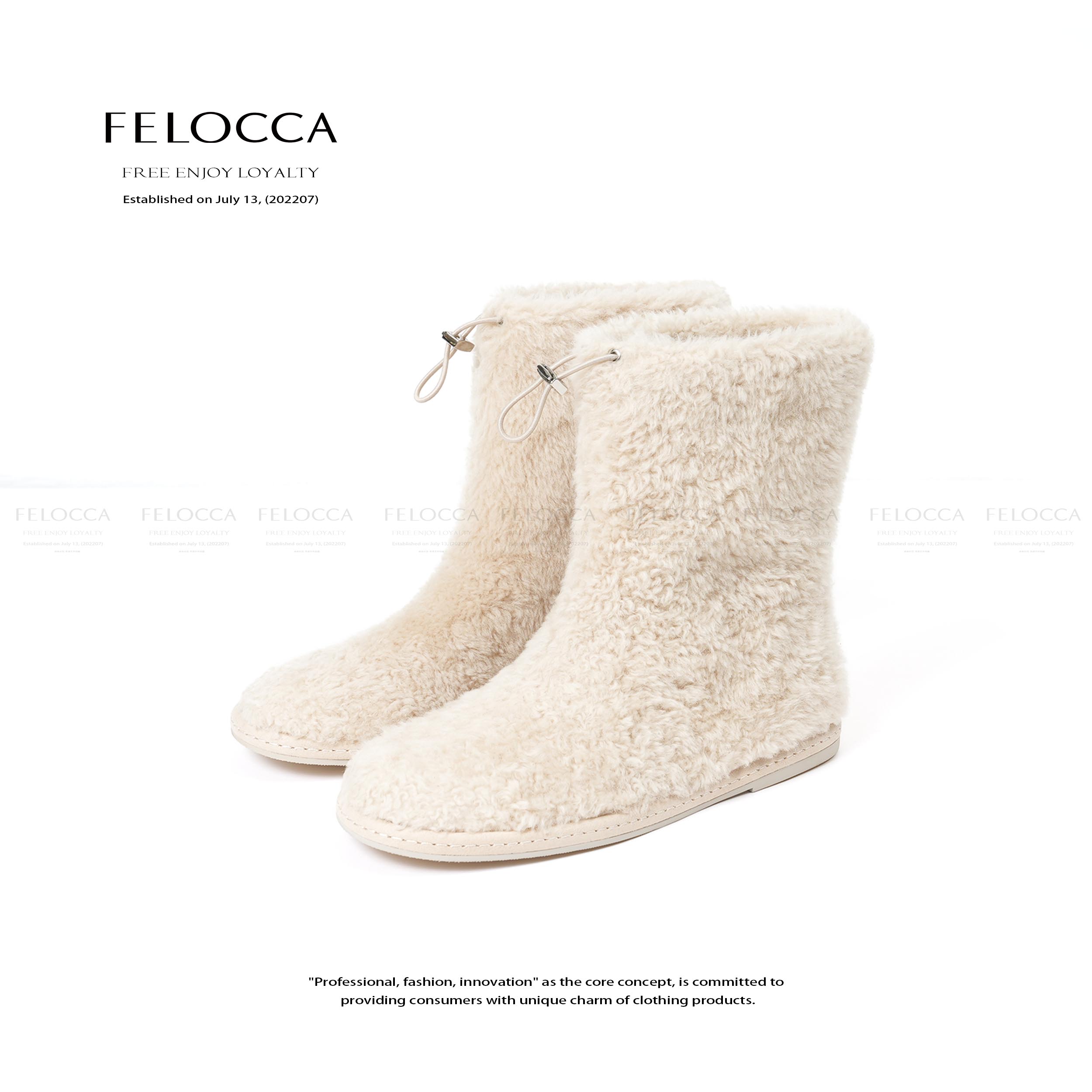 【FELOCCA】束口雪地靴冬款保暖加绒时尚套筒靴NYN-6267