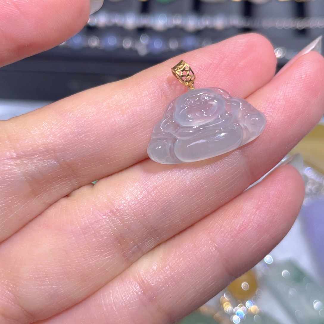 颈饰18K金镶嵌翡翠翡翠