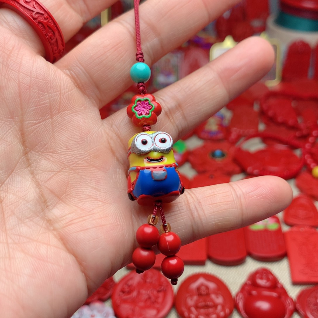 天然辰砂工艺品朱砂手机坠