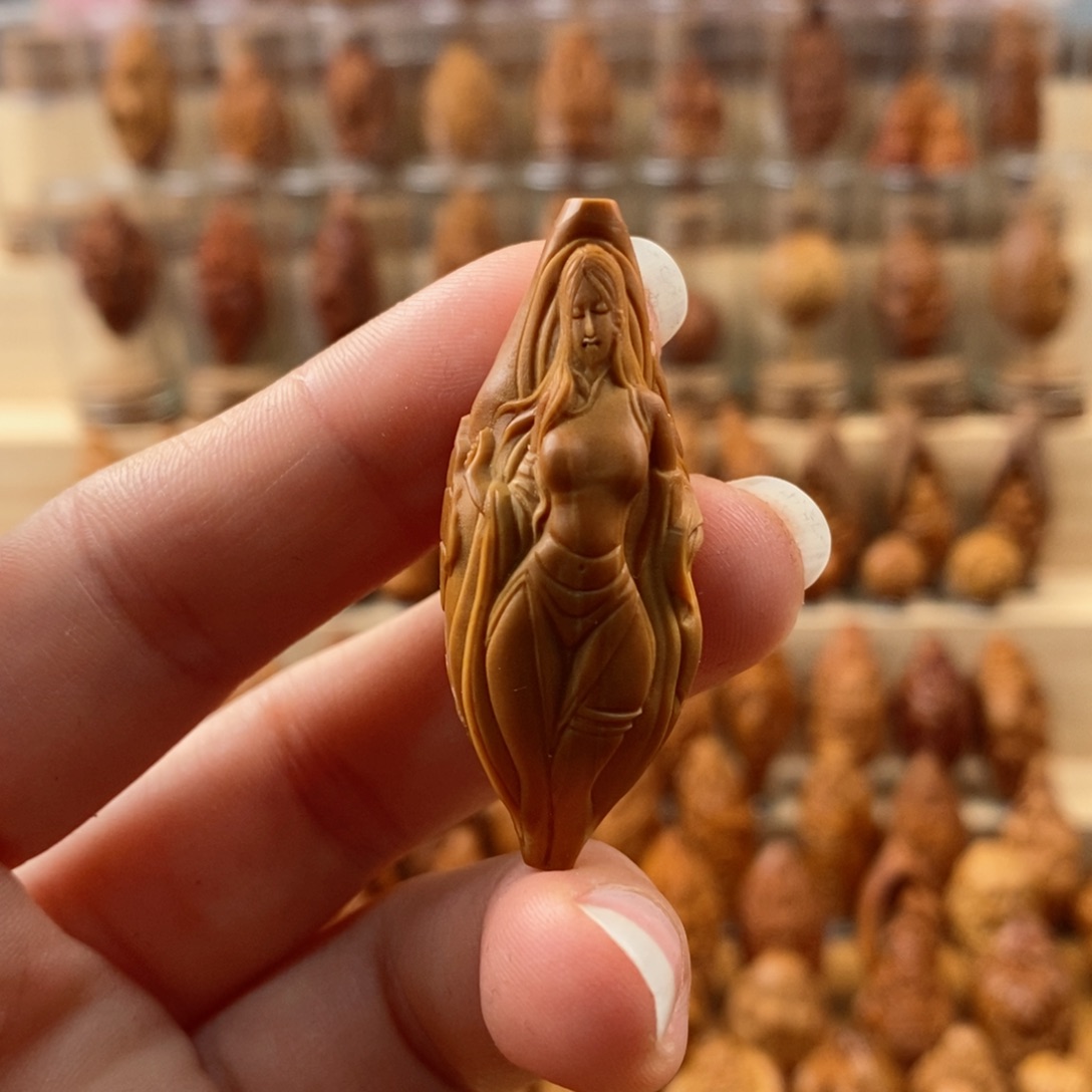 橄榄核手串/手链春*里荷花美女