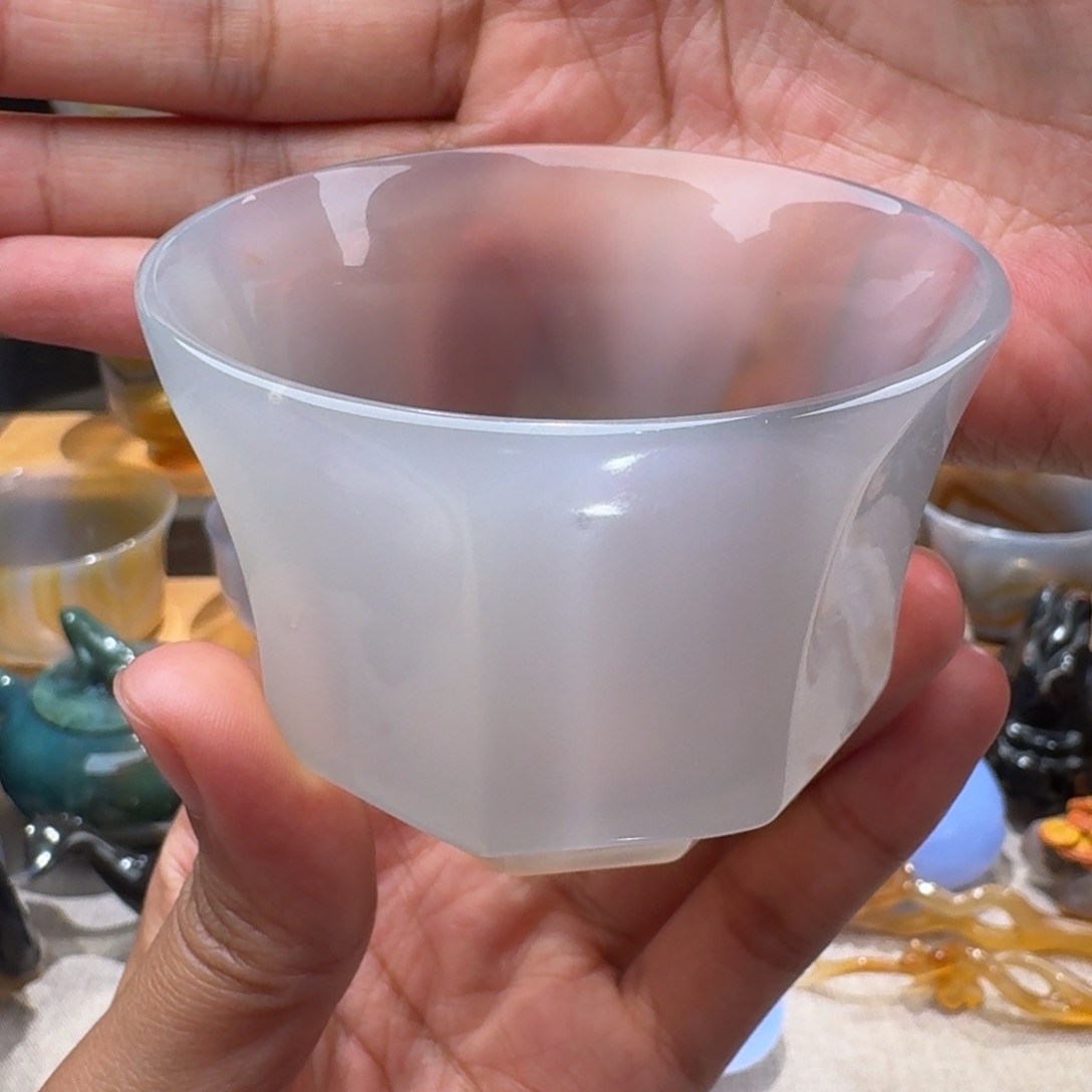 玛瑙/玉髓玛瑙茶杯80毫升未镶嵌