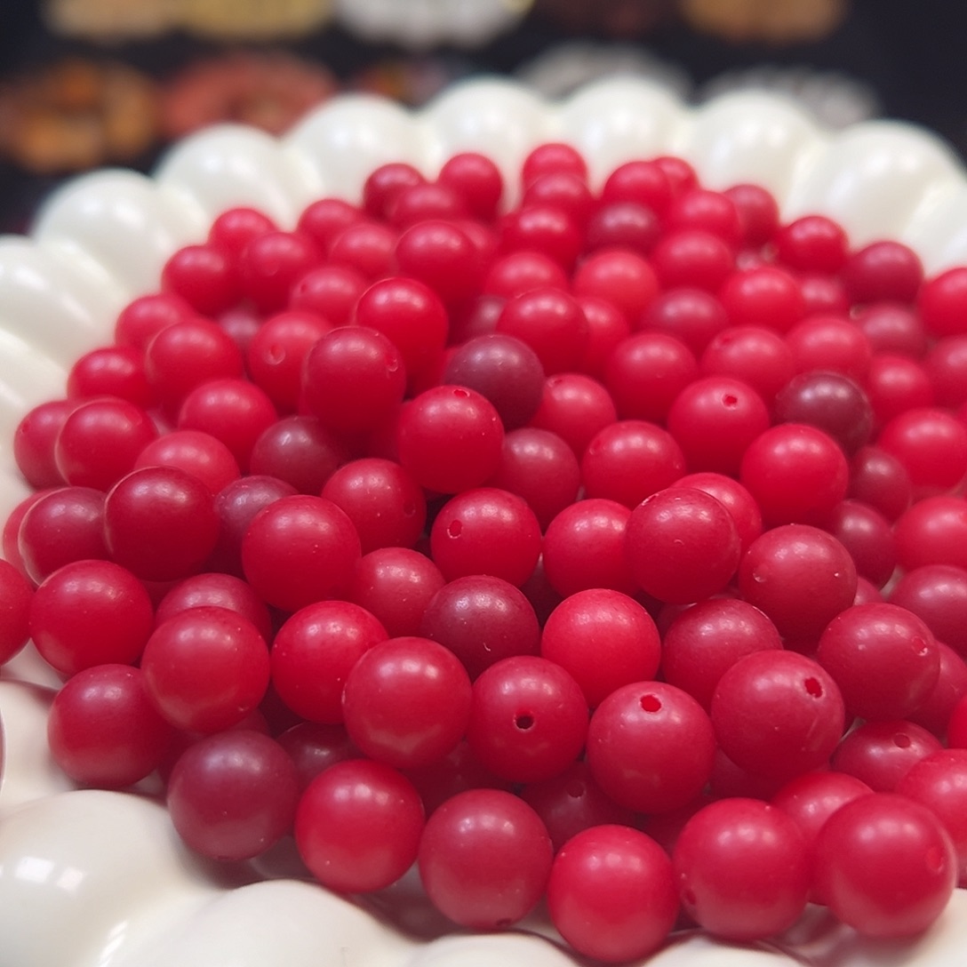 菩提根/象牙果手串卡10红色圆1000颗