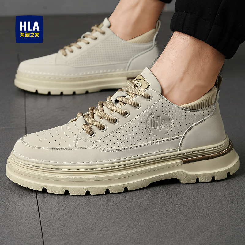 HLA/海澜之家鞋子男款夏季透气爆款2025新款开车男鞋休闲鞋潮板鞋商品图