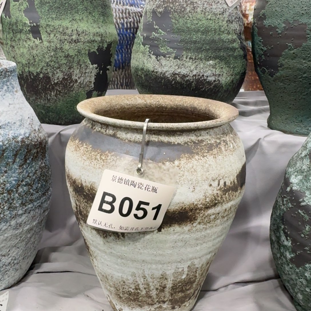 ****陶摆件景德镇高温花瓶编码b051高29口16默认无孔
