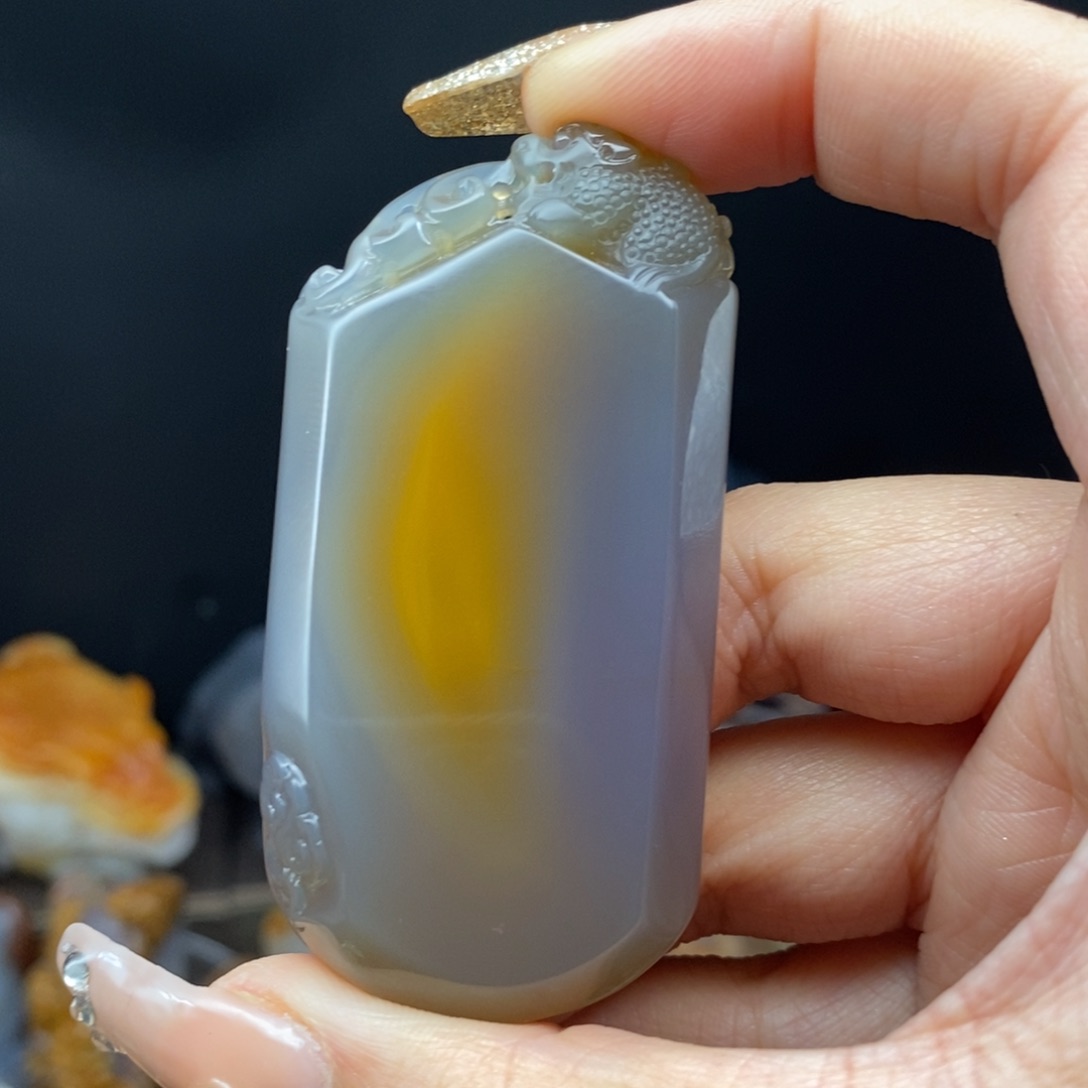 玛瑙/玉髓吊坠(不含链)未镶嵌梵*