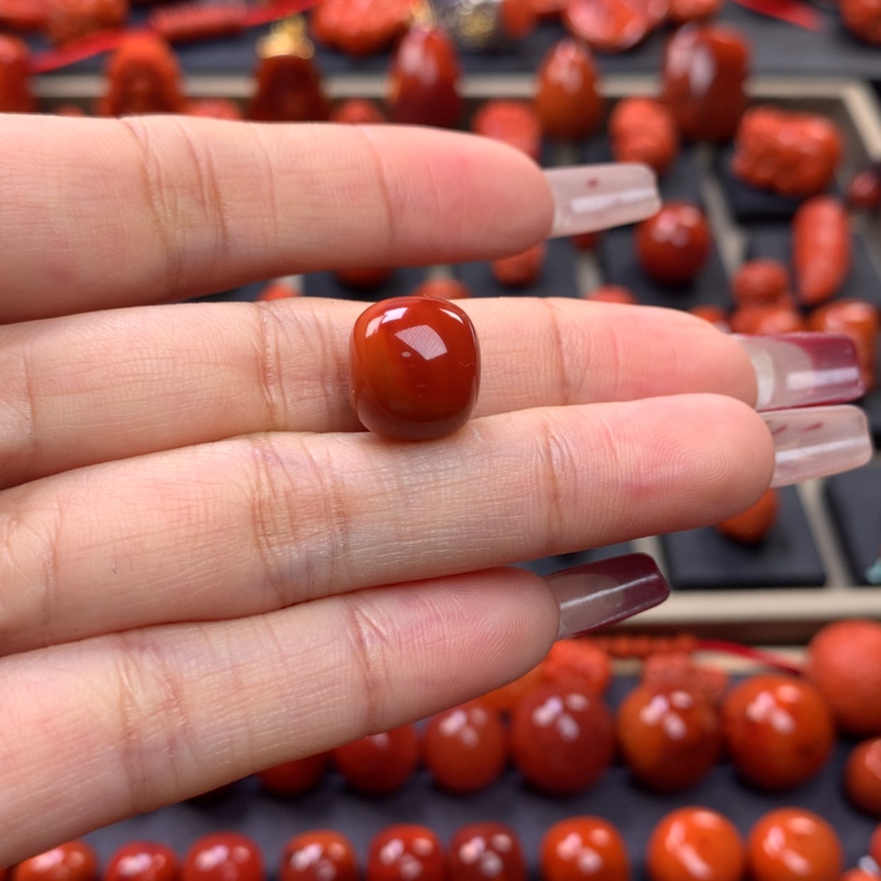 【闪购商品】南红玛瑙老型单珠12mm未镶嵌洪*