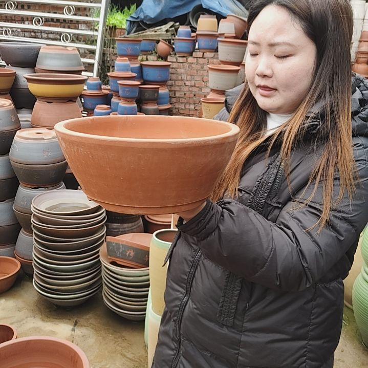 陶直口高11口径29素两个