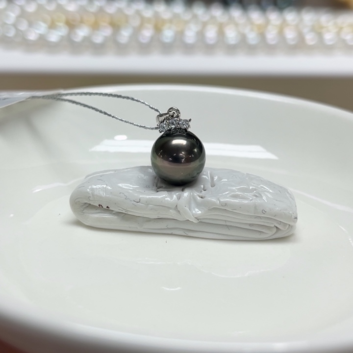 银S925镶嵌吊坠(不含链)海水珍珠10m 102号