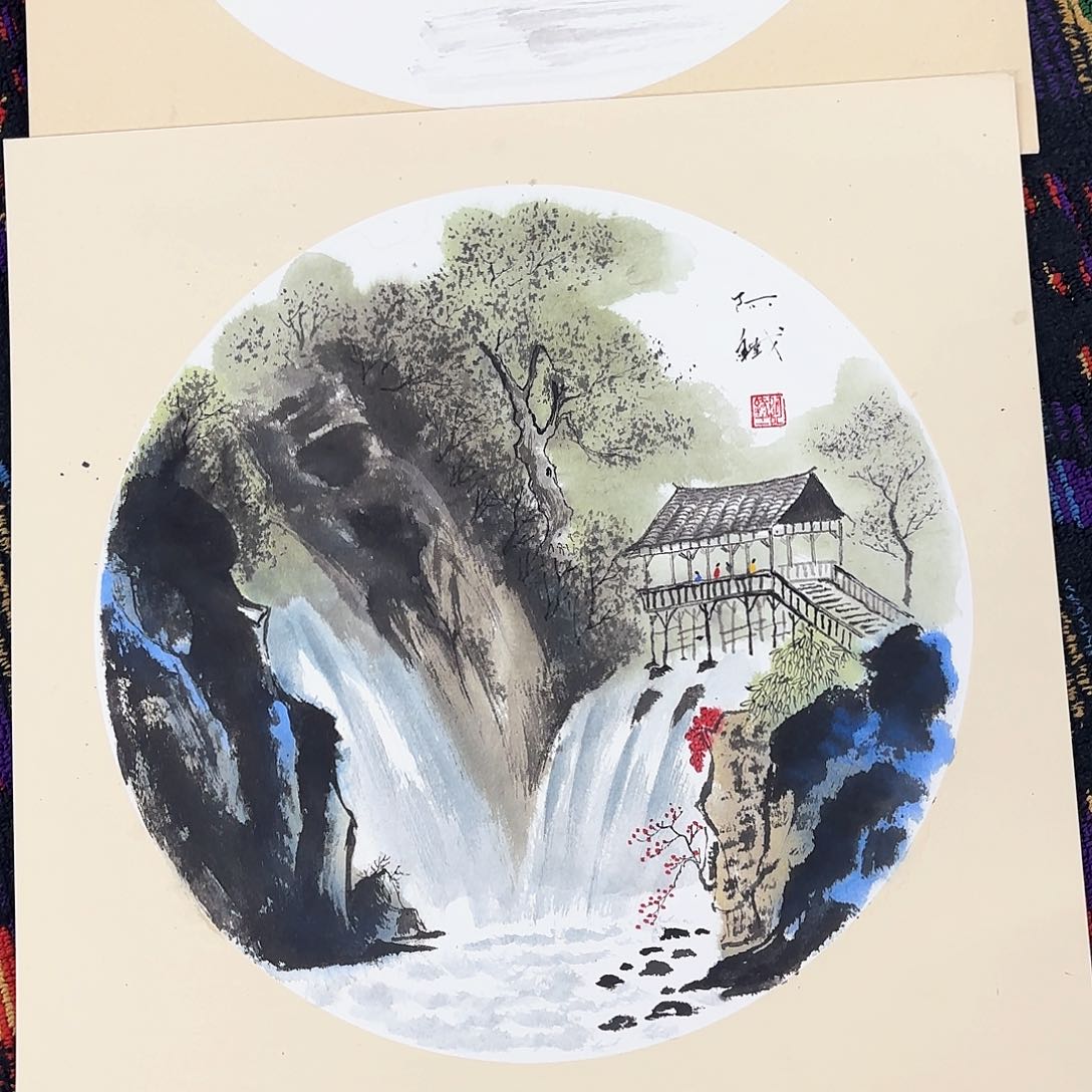 国画陈*懒赵铁斗方卡纸作品朱