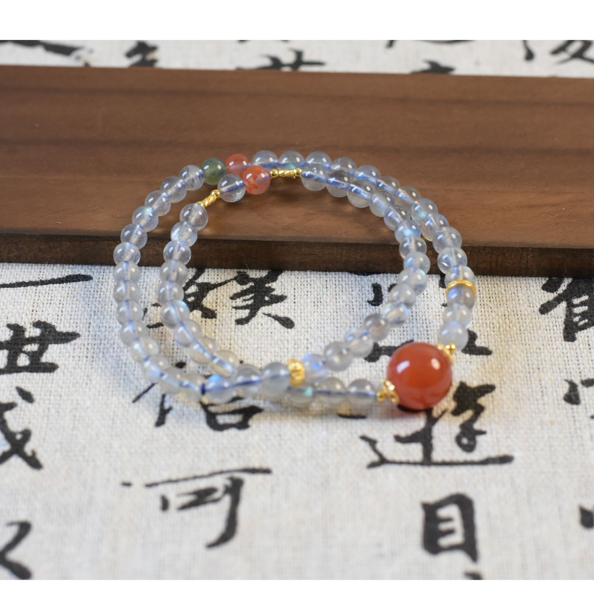 原创设计灰月光两圈手串F064【多样性发一】