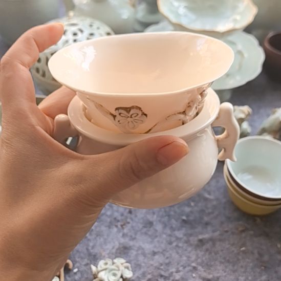 易***道瓷片白瓷器一个全品