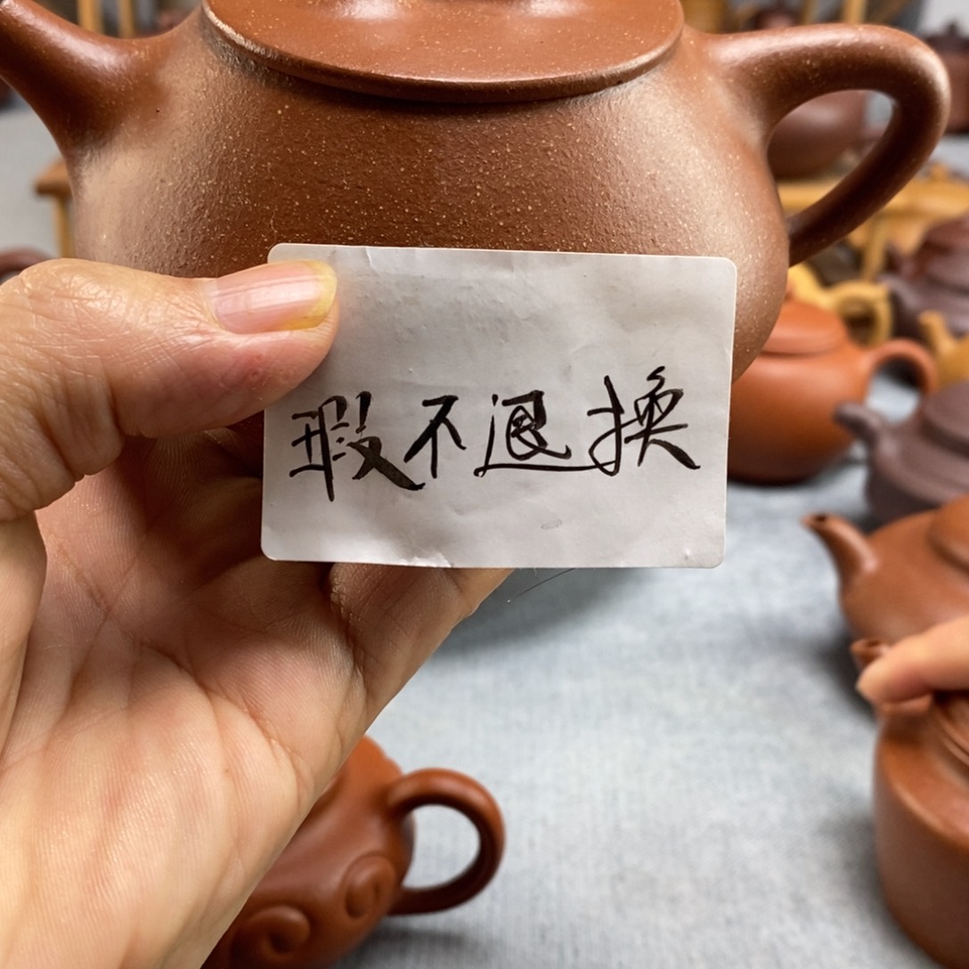 紫砂茶壶红降坡石瓢