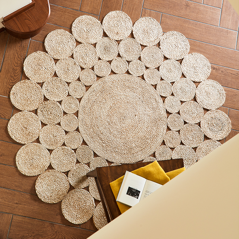 孟加拉黄麻地毯进口高品质无胶无味健康环保透气防虫摄影棚艺术感