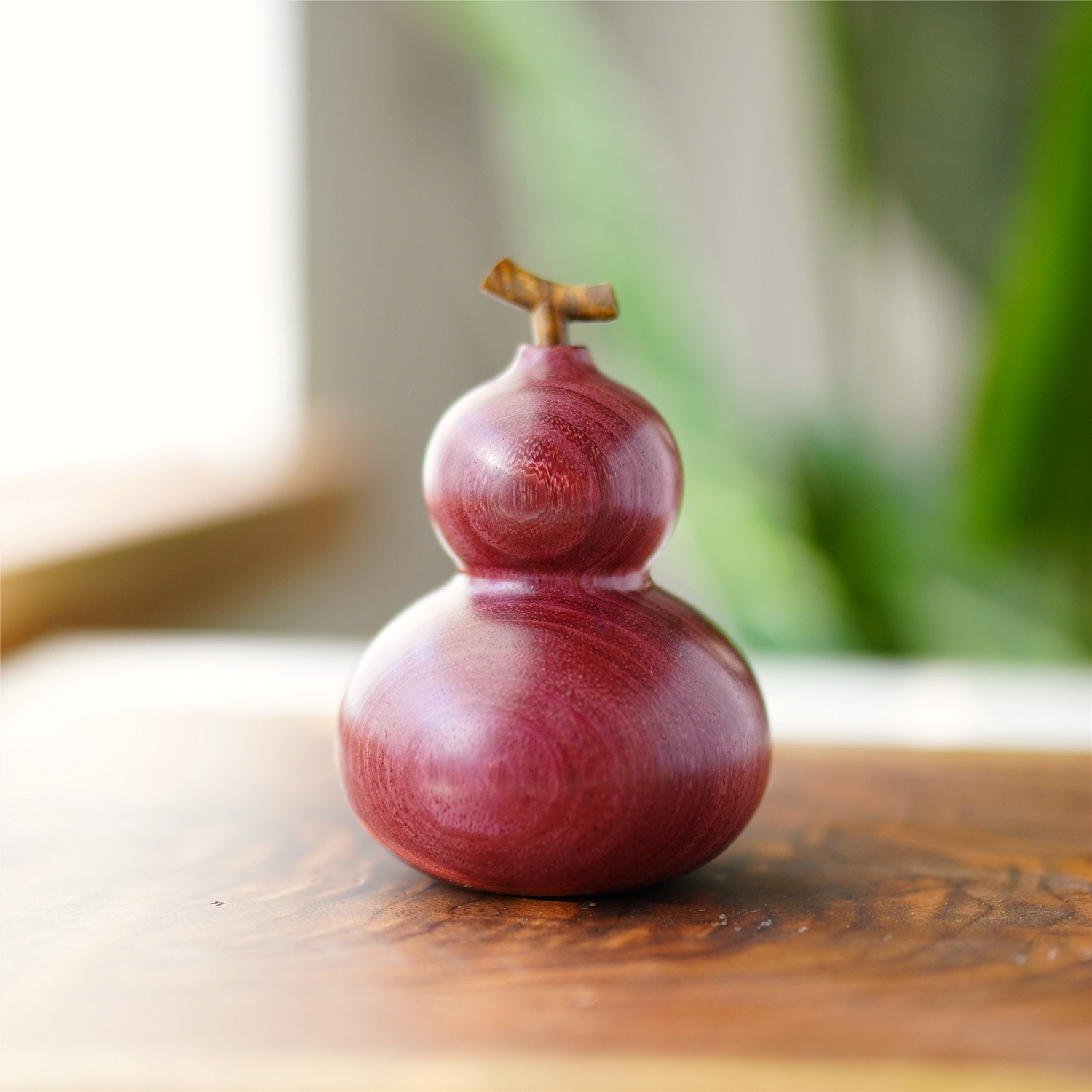 由物喜/实木可爱葫芦复古家具沙发个性香薰制作摆件木质紫芯苏木