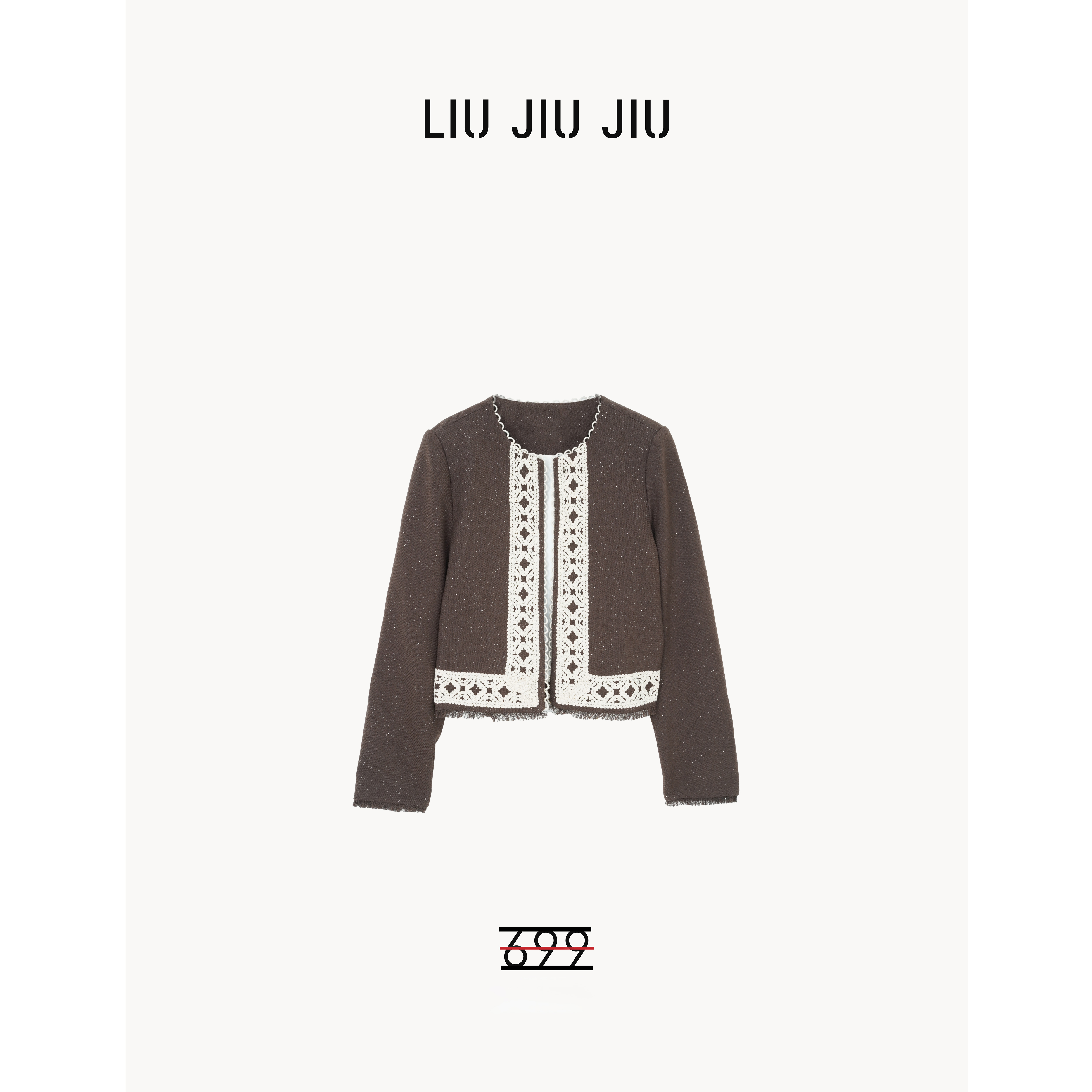 LIUJIUJIU 复古时尚百搭撞色拼接圆领长袖上衣外套WT2631L