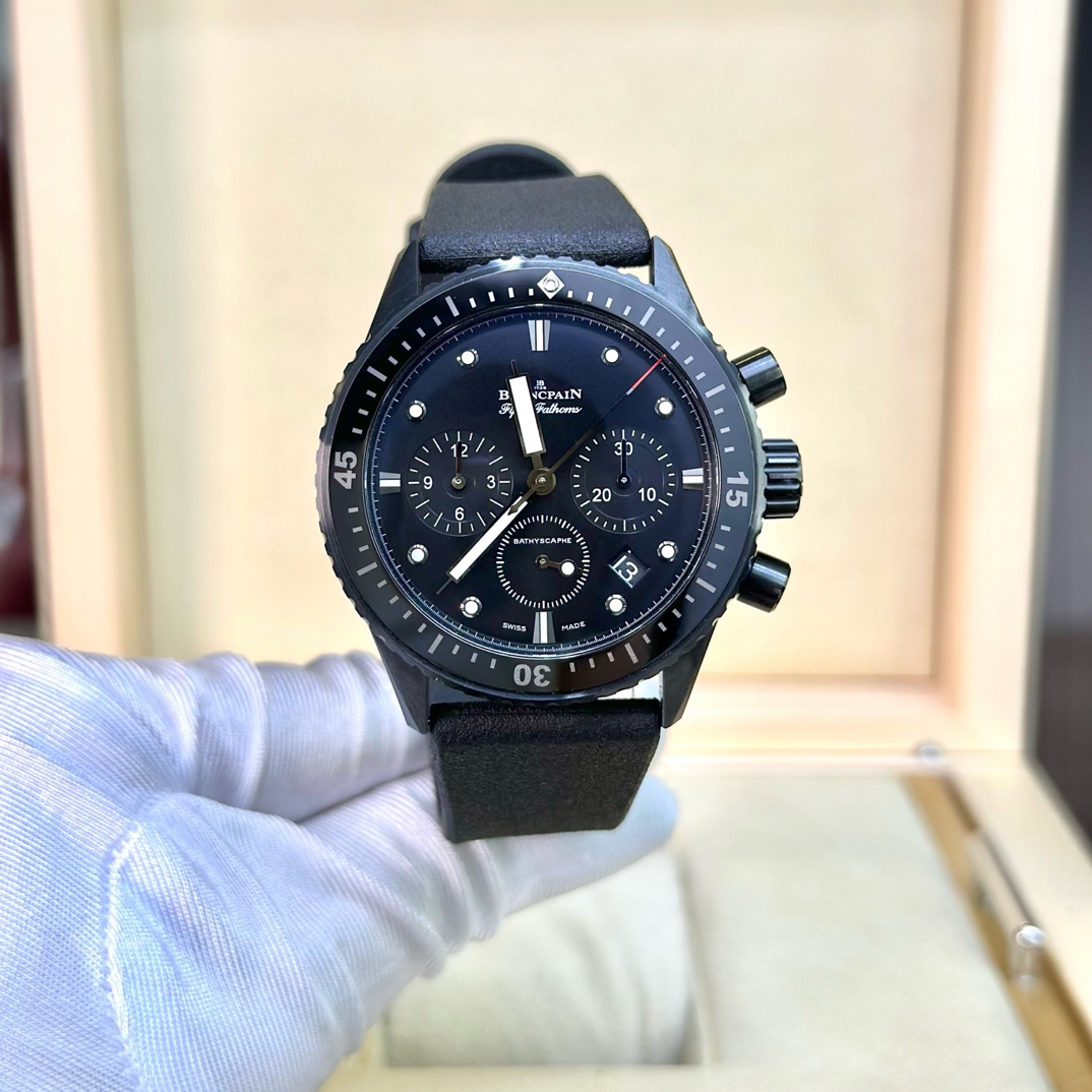 99新 Blancpain 5200-013黑陶瓷/黑盘/胶带/全套/20年